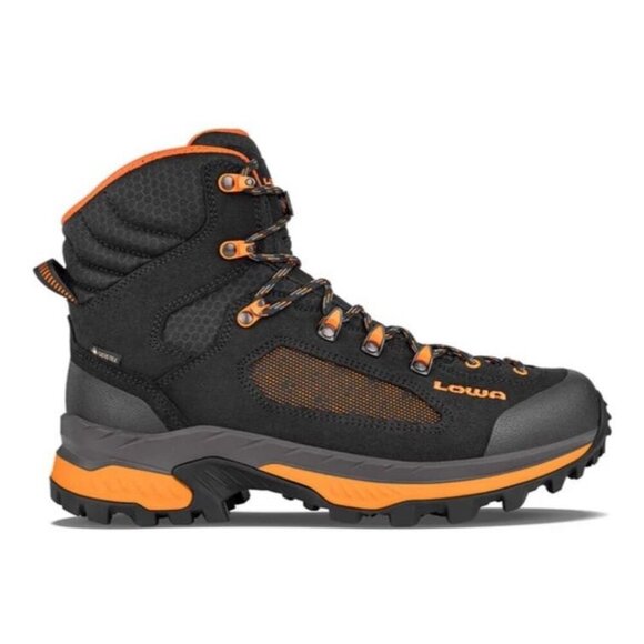 LOWA LINO GTX Mid Outdoor Waterproof Orange Black Work Boots Men’s Size 9 - Picture 1 of 7